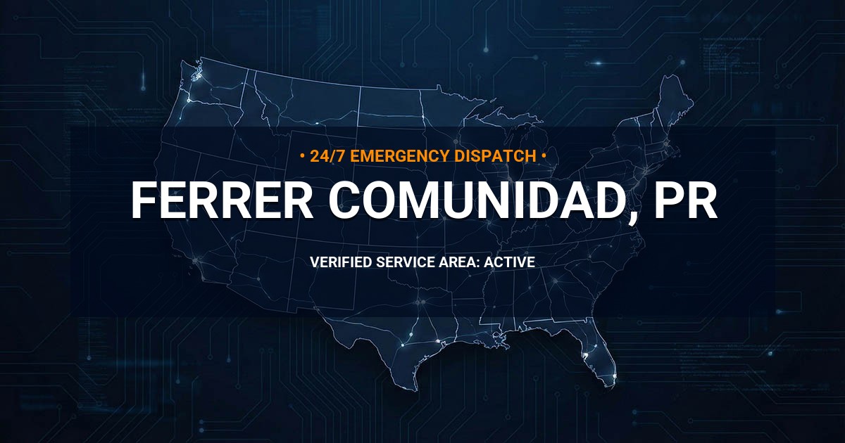 Emergency Plumbing Dispatch Map for Plumbing Services: Ferrer Comunidad, PR