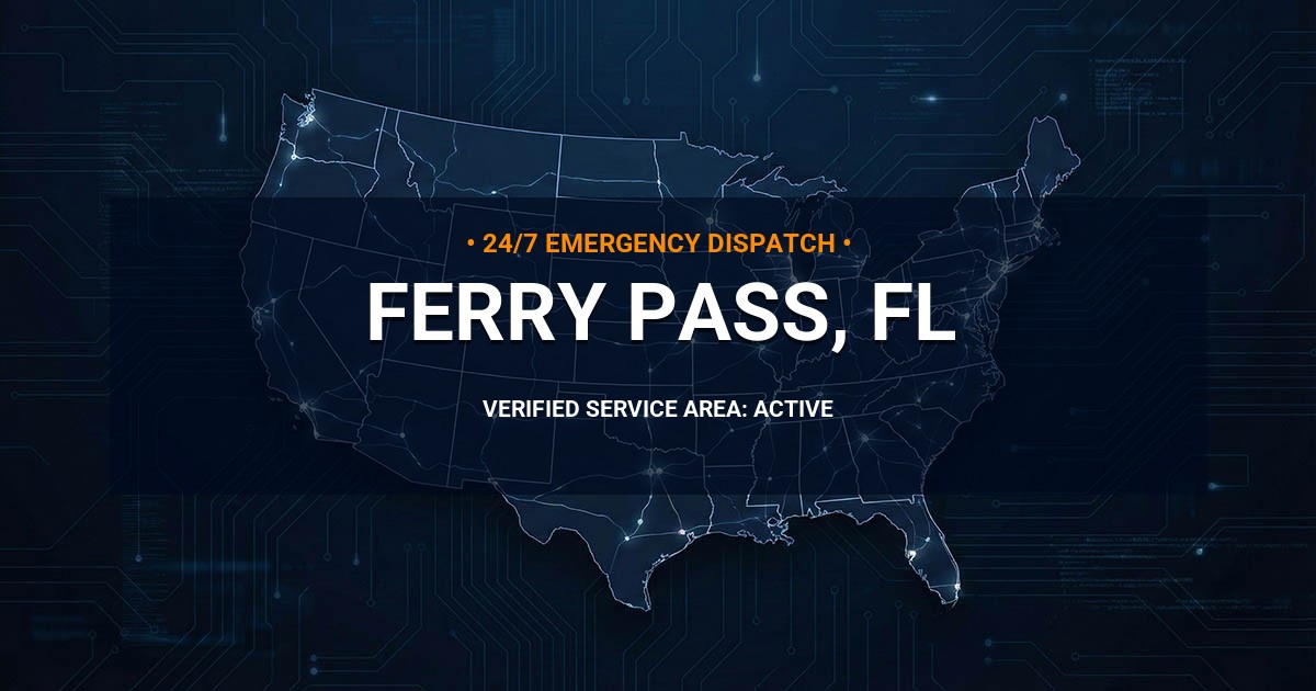 Emergency Plumbing Dispatch Map for Plumbing Services: Ferry Pass, FL