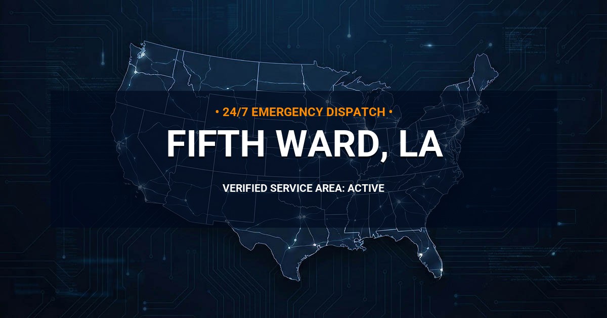 Emergency Plumbing Dispatch Map for Plumbing Services: Fifth Ward, LA