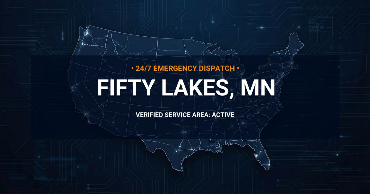 Emergency Plumbing Dispatch Map for Plumbing Services: Fifty Lakes, MN