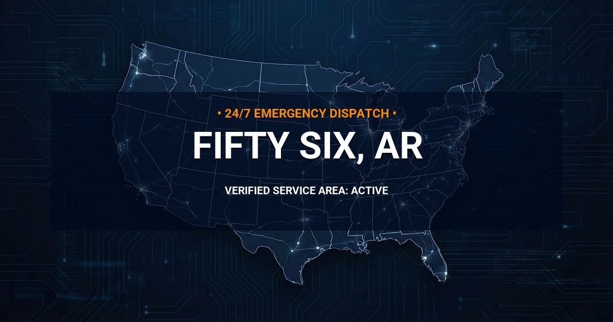 Emergency Plumbing Dispatch Map for Plumbing Services: Fifty-Six, AR