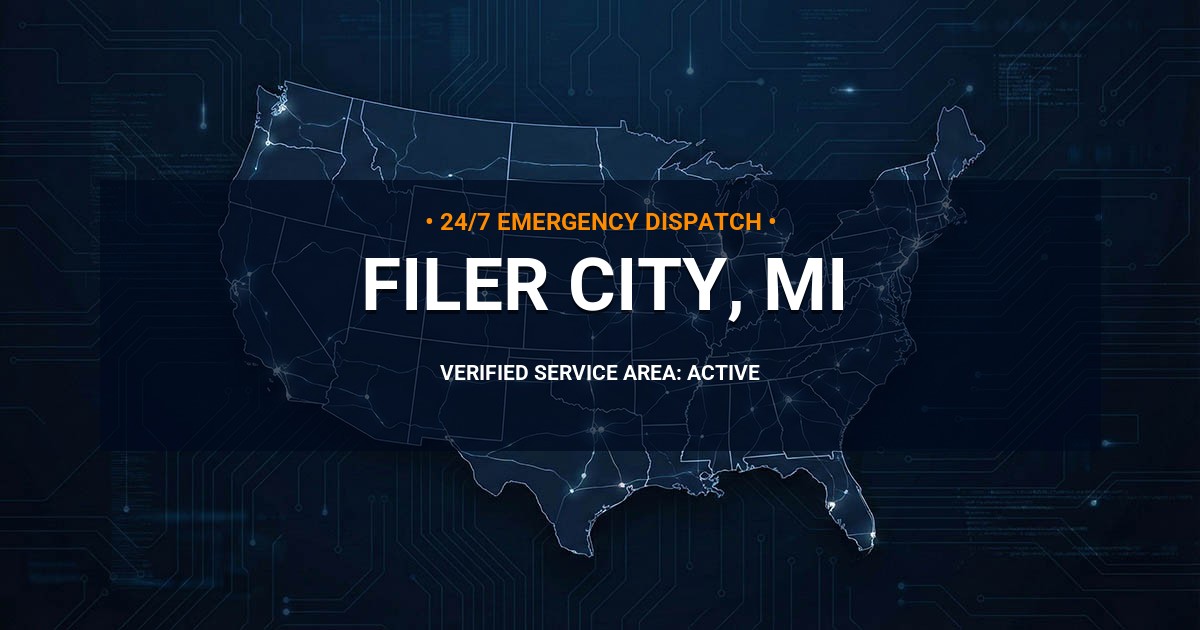 Emergency Plumbing Dispatch Map for Plumbing Services: Filer City, MI