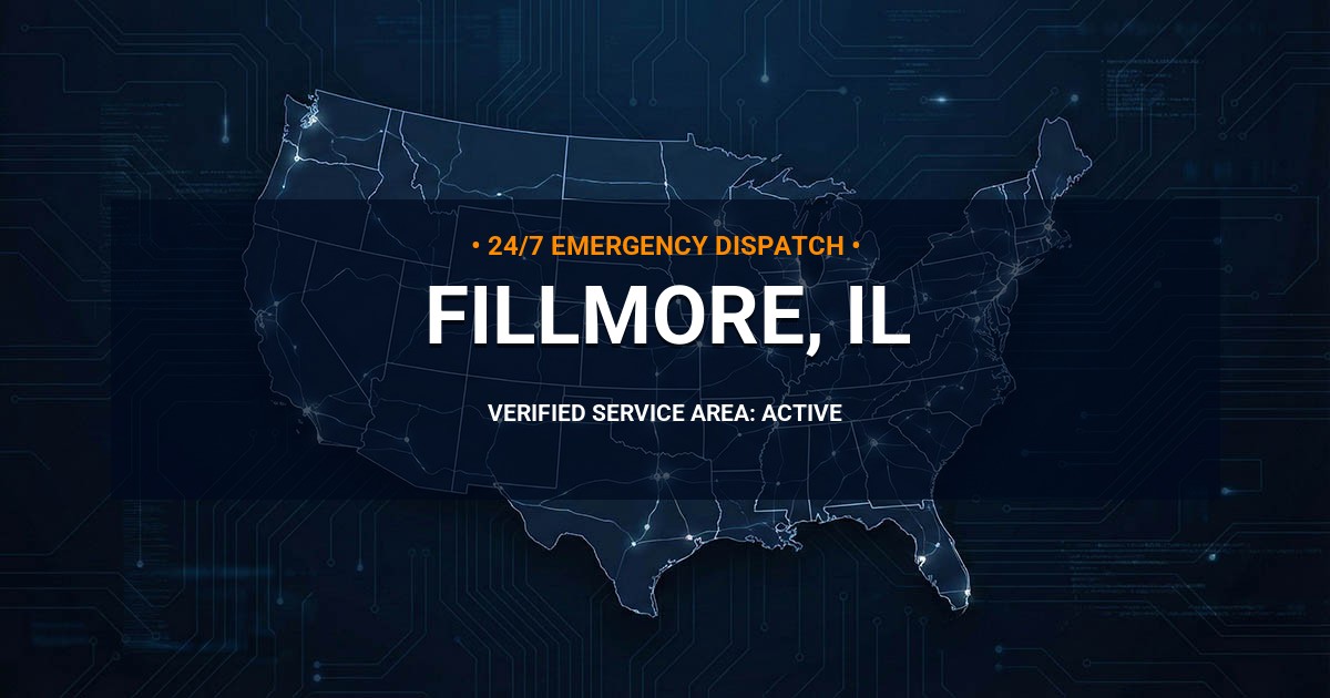 Emergency Plumbing Dispatch Map for Plumbing Services: Fillmore, IL