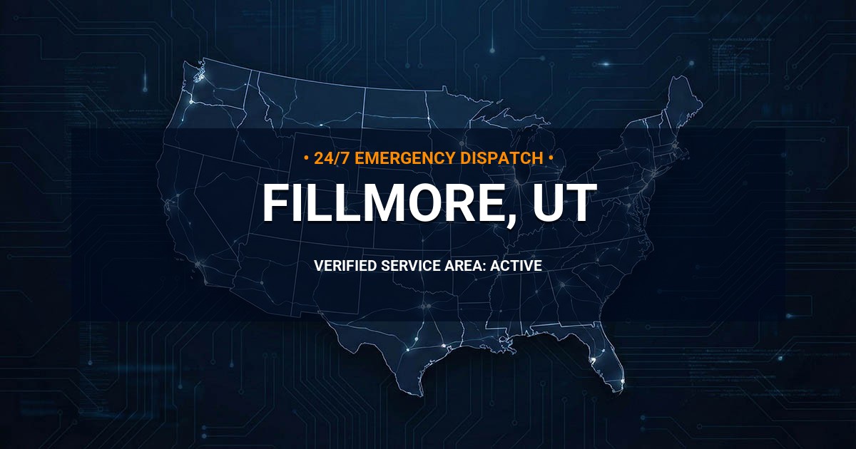 Emergency Plumbing Dispatch Map for Plumbing Services: Fillmore, UT