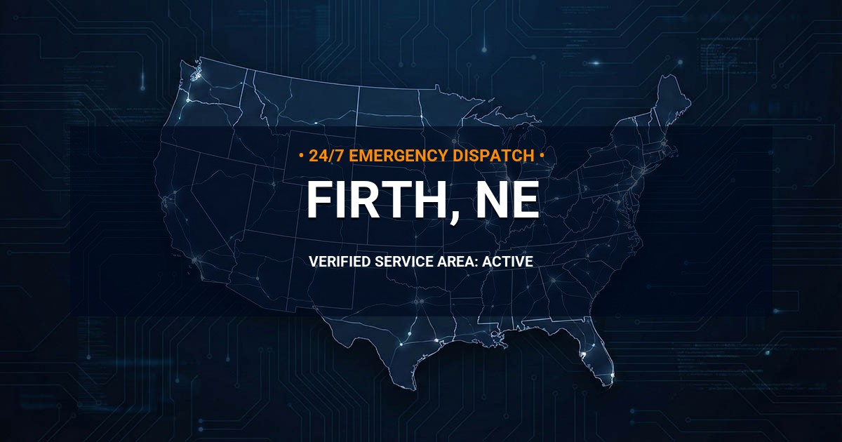Emergency Plumbing Dispatch Map for Plumbing Services: Firth, NE