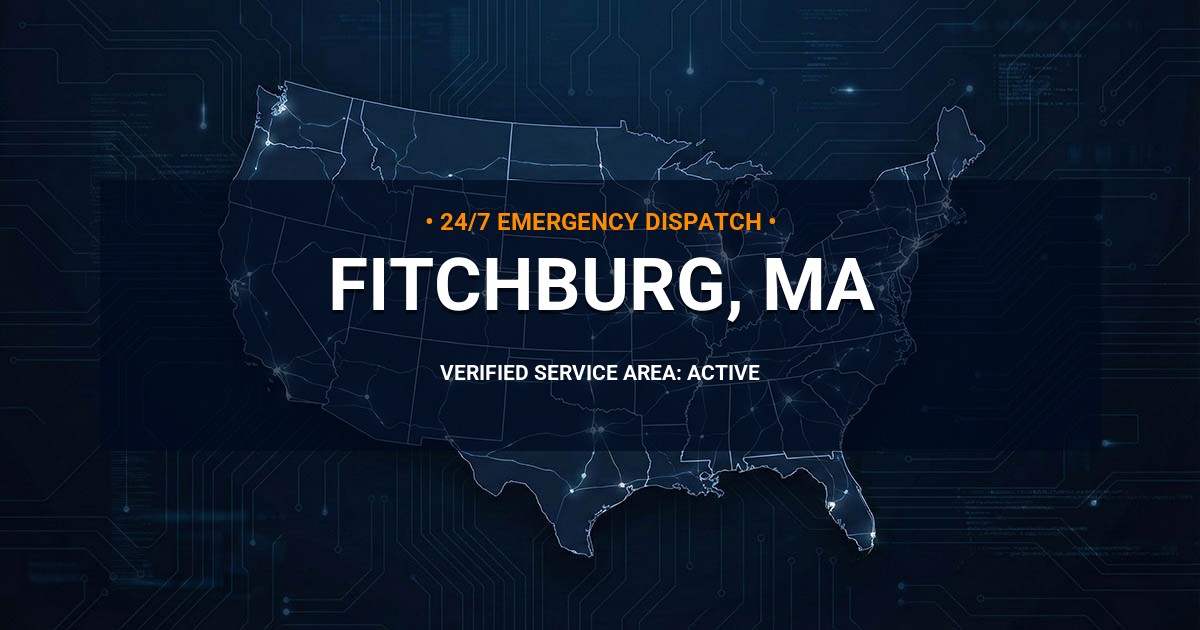 Emergency Plumbing Dispatch Map for Plumbing Services: Fitchburg, MA