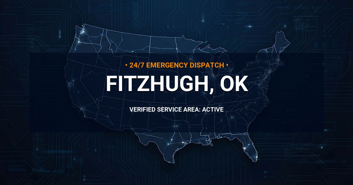 Emergency Plumbing Dispatch Map for Plumbing Services: Fitzhugh, OK