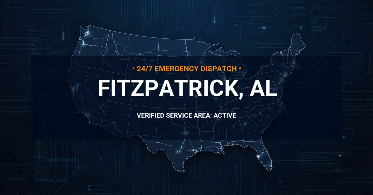 Emergency Plumbing Dispatch Map for Plumbing Services: Fitzpatrick, AL