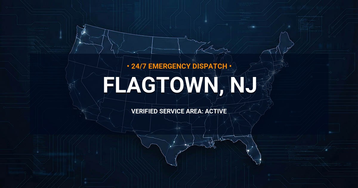 Emergency Plumbing Dispatch Map for Plumbing Services: Flagtown, NJ