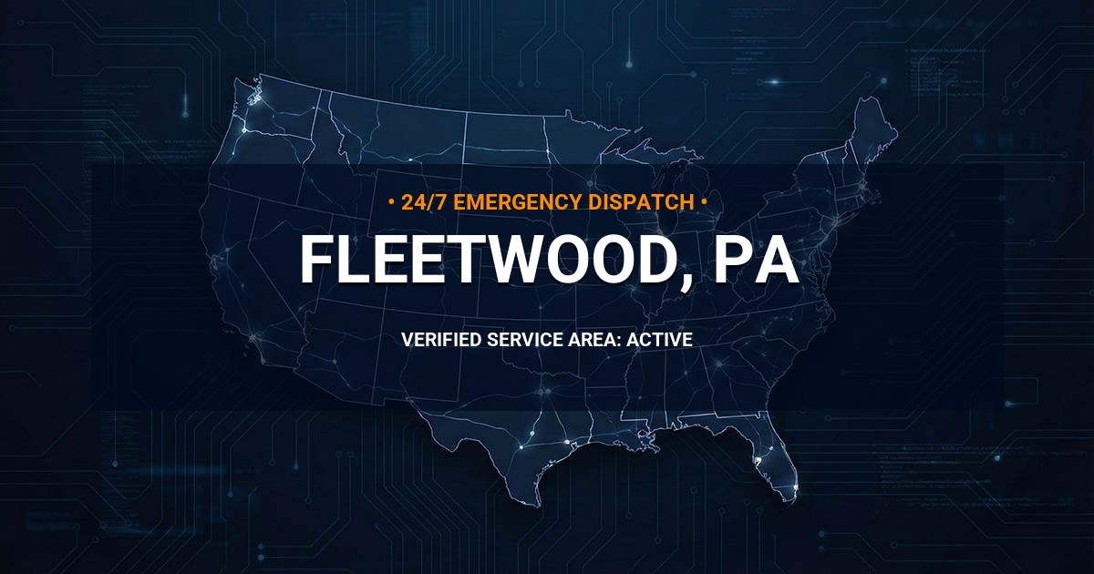 Emergency Plumbing Dispatch Map for Plumbing Services: Fleetwood, PA