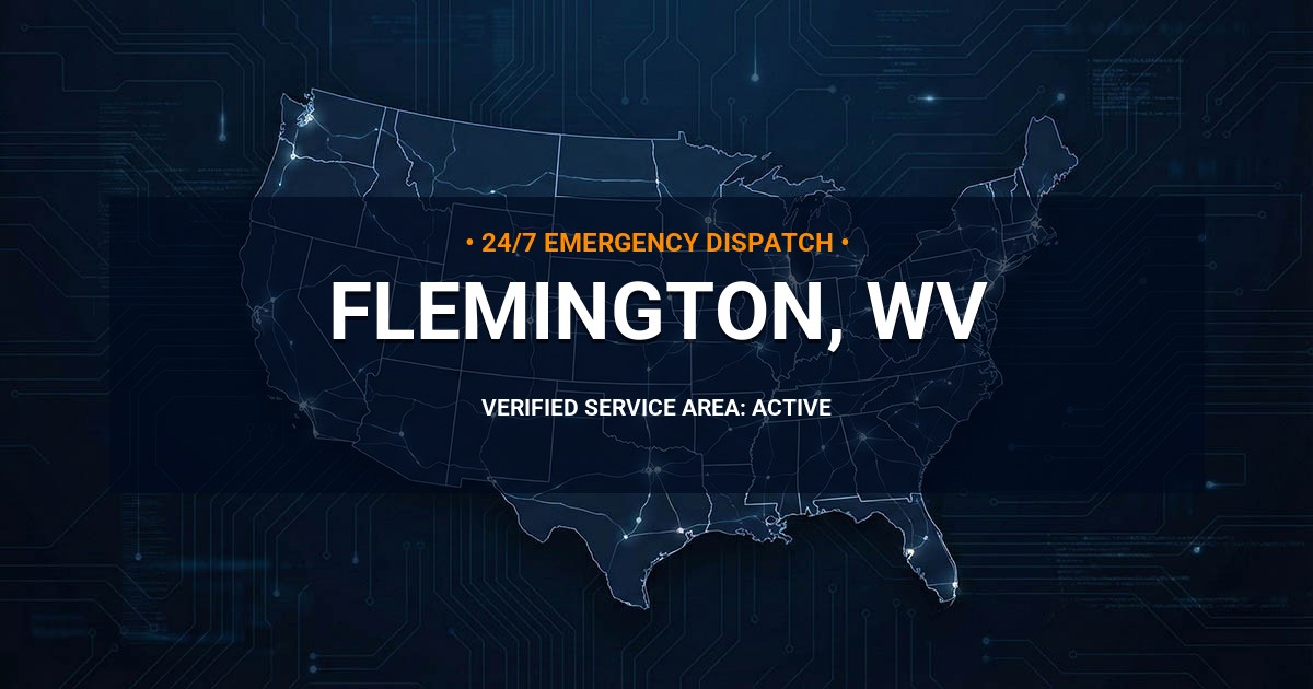 Emergency Plumbing Dispatch Map for Plumbing Services: Flemington, WV