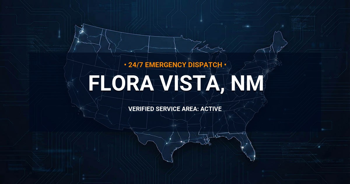 Emergency Plumbing Dispatch Map for Plumbing Services: Flora Vista, NM