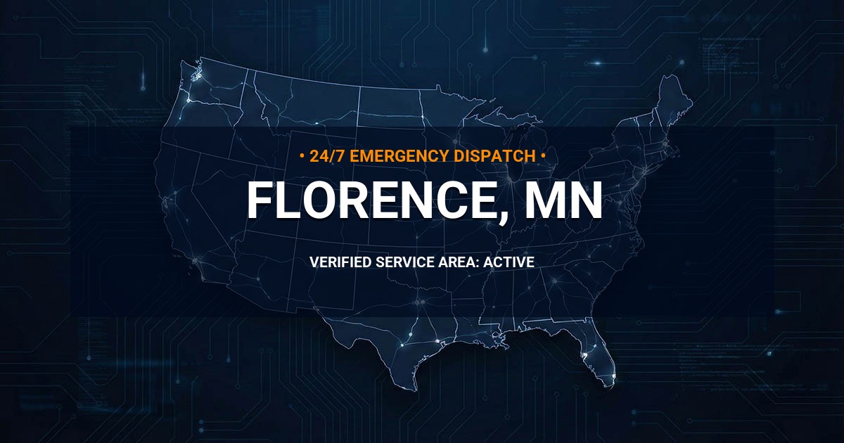 Emergency Plumbing Dispatch Map for Plumbing Services: Florence, MN