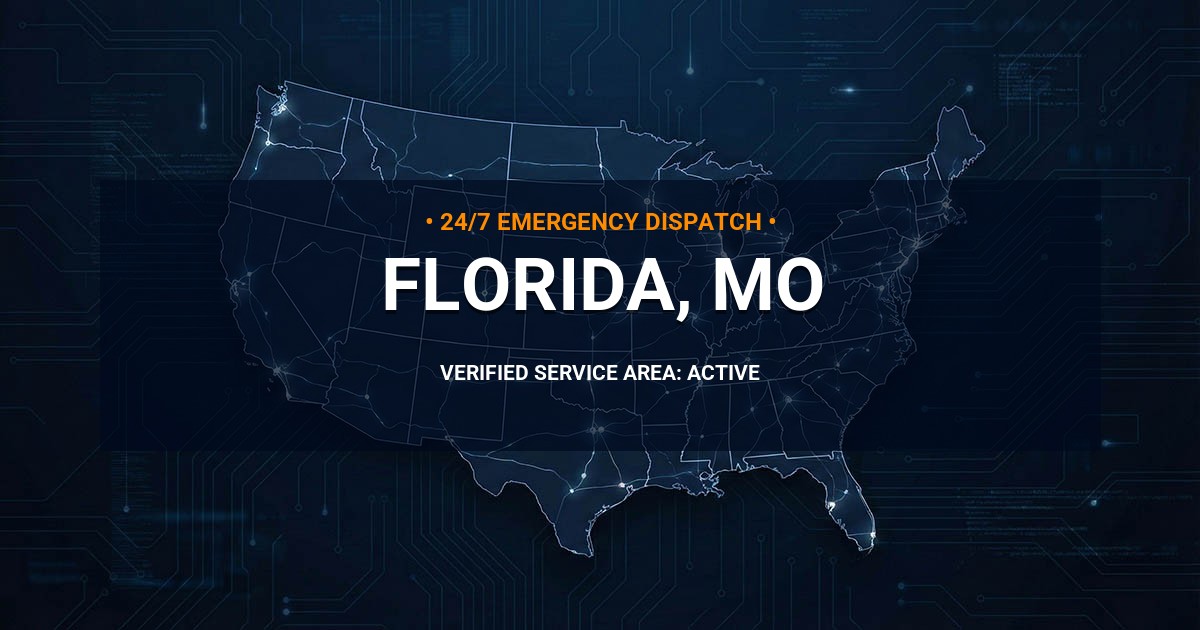 Emergency Plumbing Dispatch Map for Plumbing Services: Florida, MO