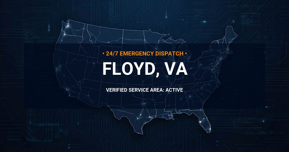 Emergency Plumbing Dispatch Map for Plumbing Services: Floyd, VA