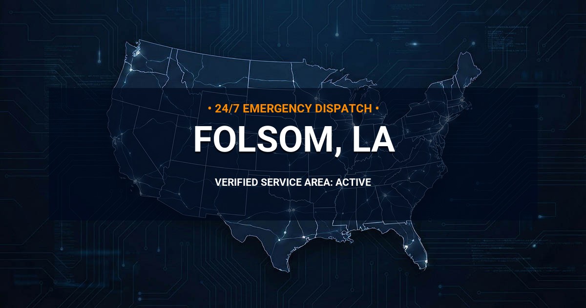 Emergency Plumbing Dispatch Map for Plumbing Services: Folsom, LA