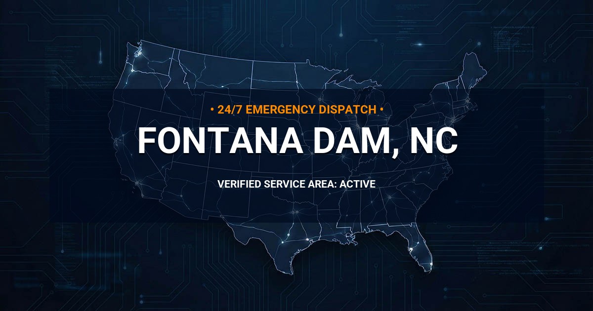 Emergency Plumbing Dispatch Map for Plumbing Services: Fontana Dam, NC