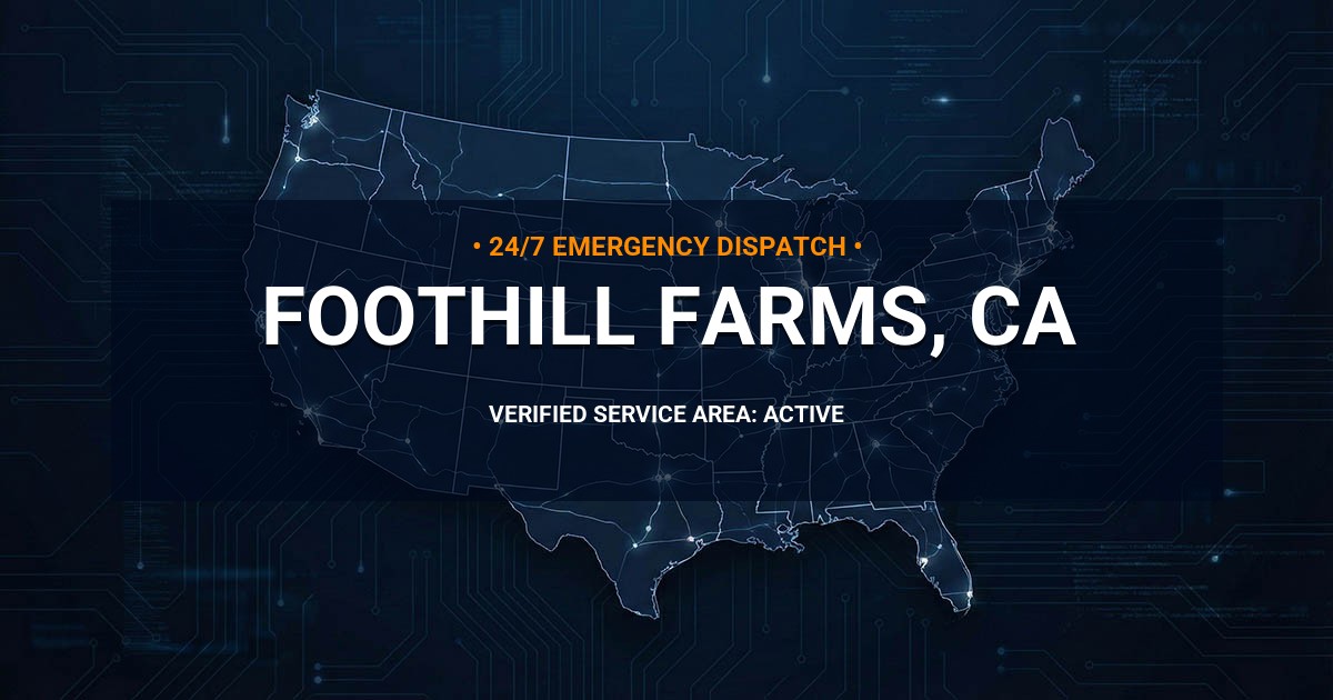 Emergency Plumbing Dispatch Map for Plumbing Services: Foothill Farms, CA