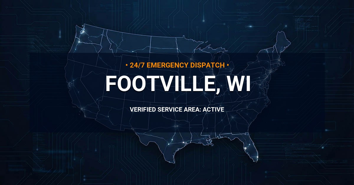 Emergency Plumbing Dispatch Map for Plumbing Services: Footville, WI