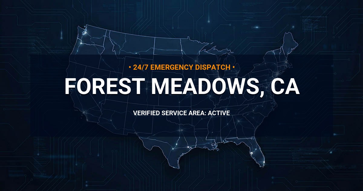 Emergency Plumbing Dispatch Map for Plumbing Services: Forest Meadows, CA