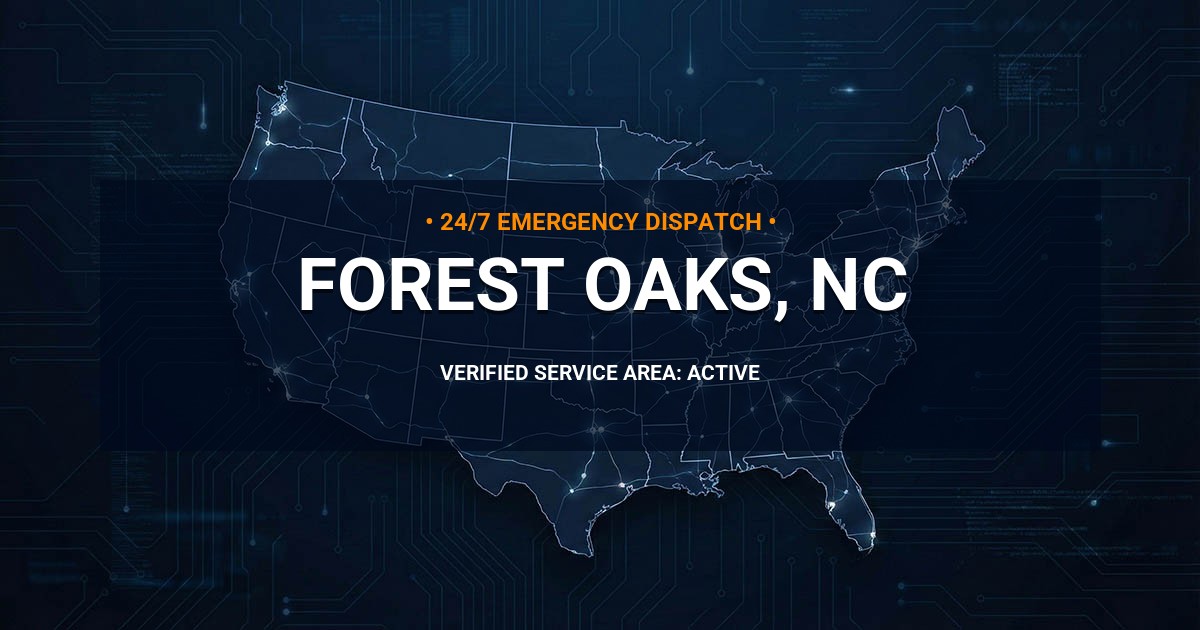 Emergency Plumbing Dispatch Map for Plumbing Services: Forest Oaks, NC
