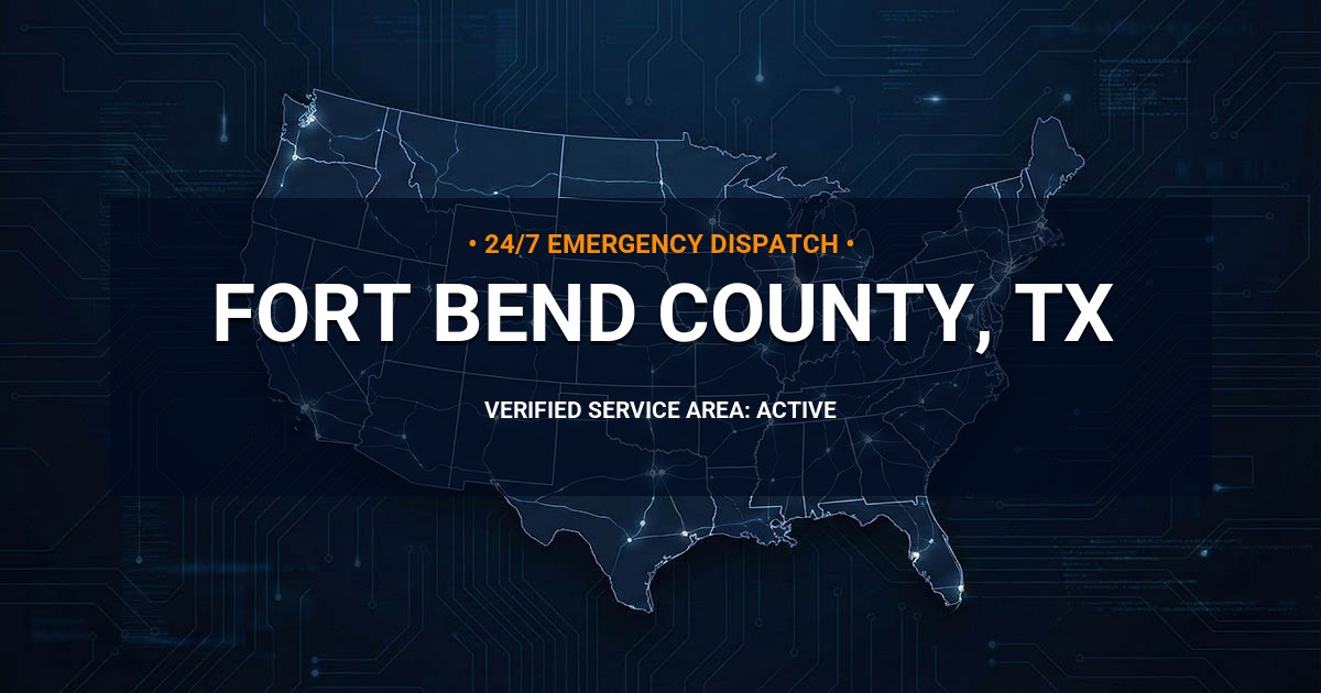 Emergency Plumbing Dispatch Map for Fort Bend County Plumbing Logistics