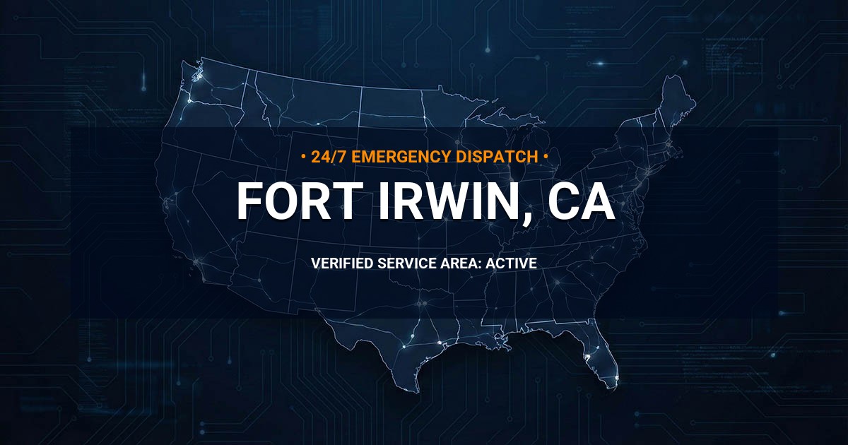 Emergency Plumbing Dispatch Map for Plumbing Services: Fort Irwin, CA