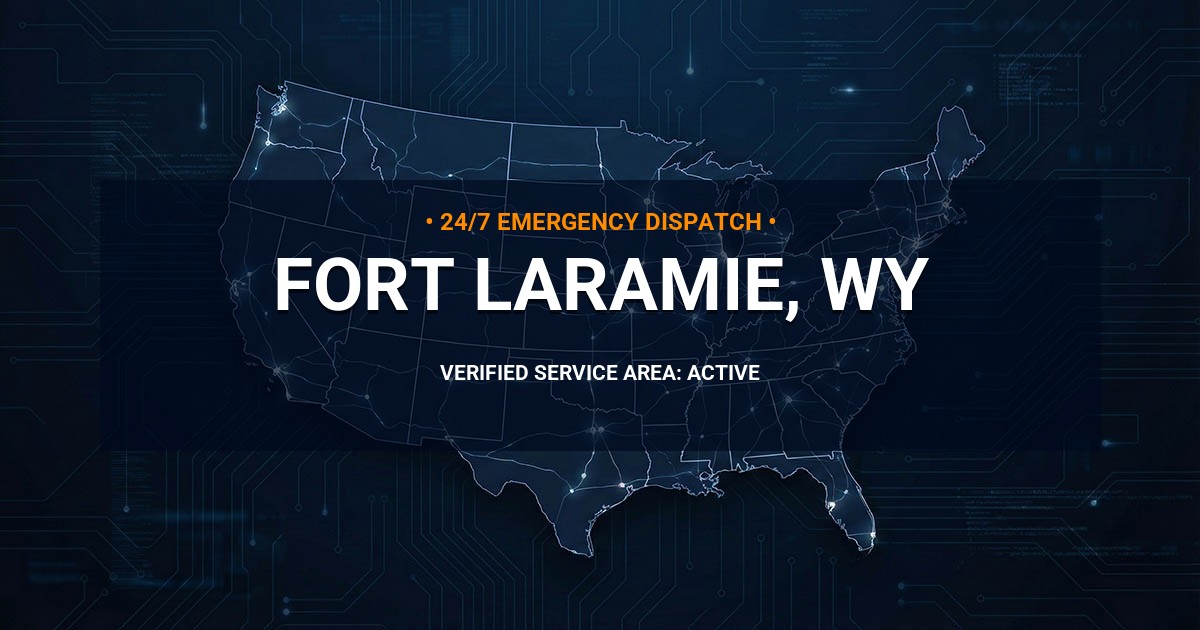 Emergency Plumbing Dispatch Map for Plumbing Services: Fort Laramie, WY