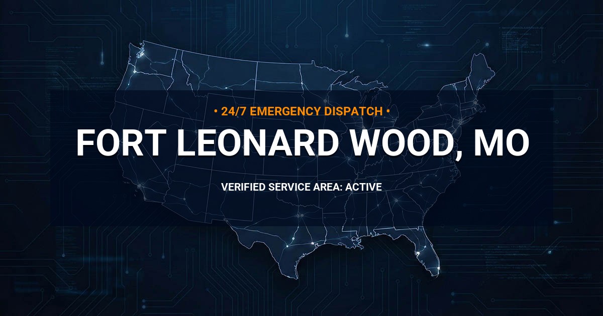 Emergency Plumbing Dispatch Map for Plumbing Services: Fort Leonard Wood, MO