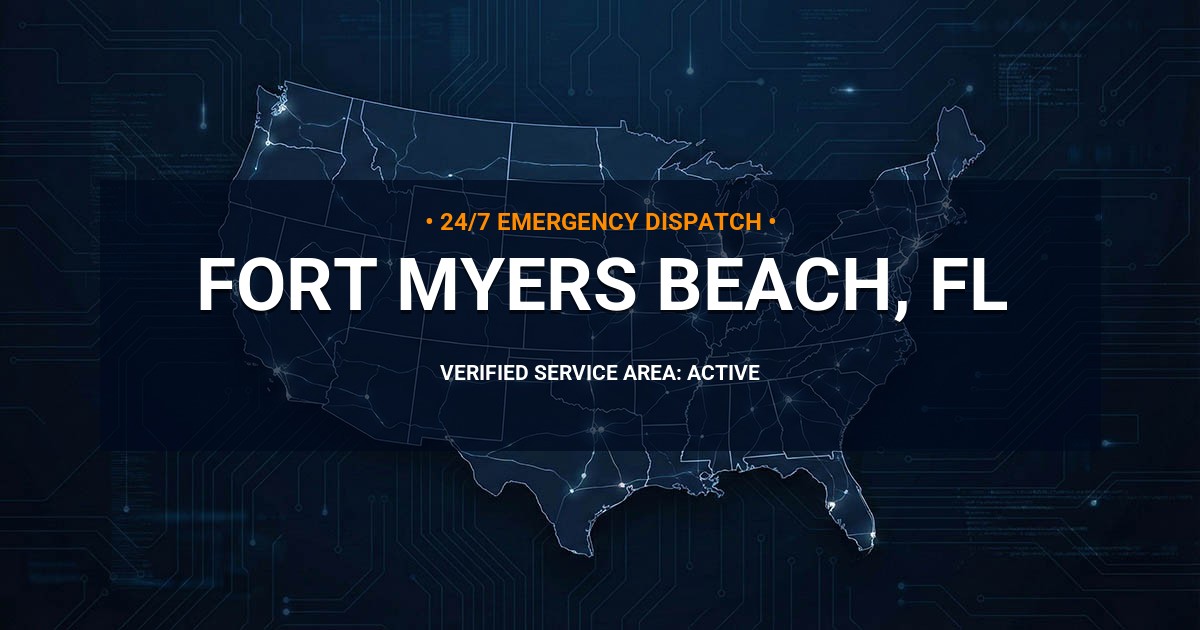 Emergency Plumbing Dispatch Map for Plumbing Services: Fort Myers Beach, FL