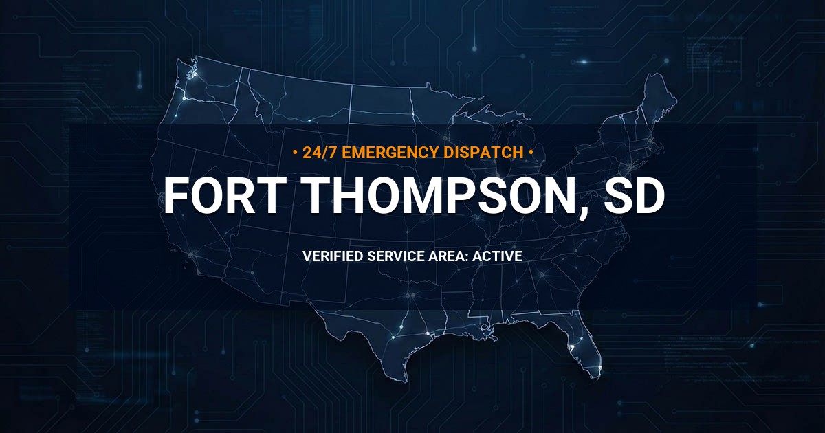 Emergency Plumbing Dispatch Map for Plumbing Services: Fort Thompson, SD