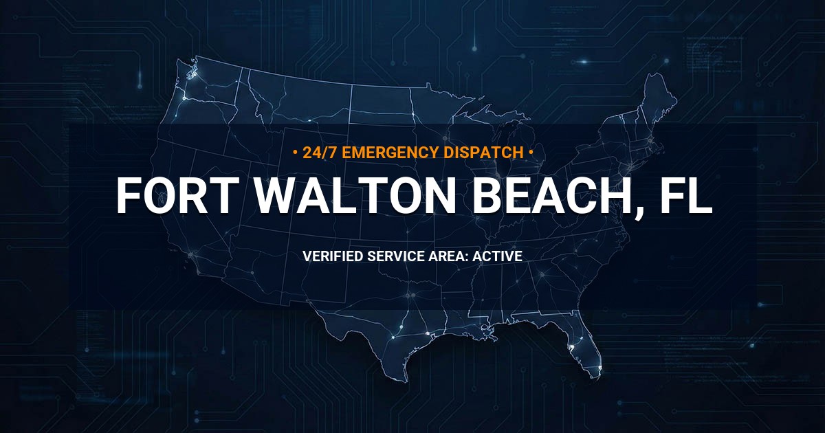 Emergency Plumbing Dispatch Map for Plumbing Services: Fort Walton Beach, FL