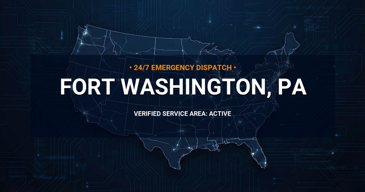 Emergency Plumbing Dispatch Map for Plumbing Services: Fort Washington, PA