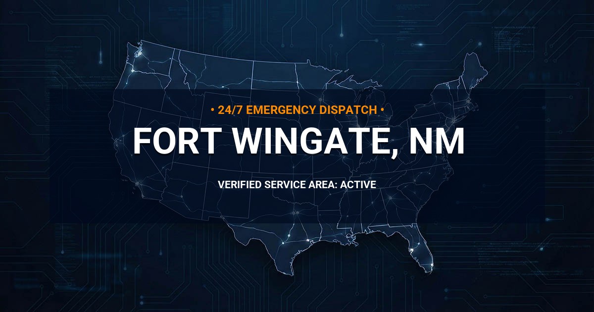 Emergency Plumbing Dispatch Map for Plumbing Services: Fort Wingate, NM