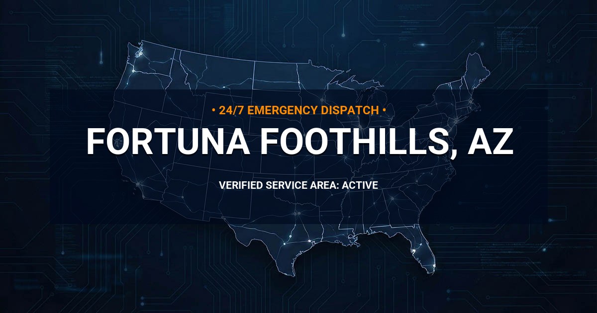 Emergency Plumbing Dispatch Map for Plumbing Services: Fortuna Foothills, AZ