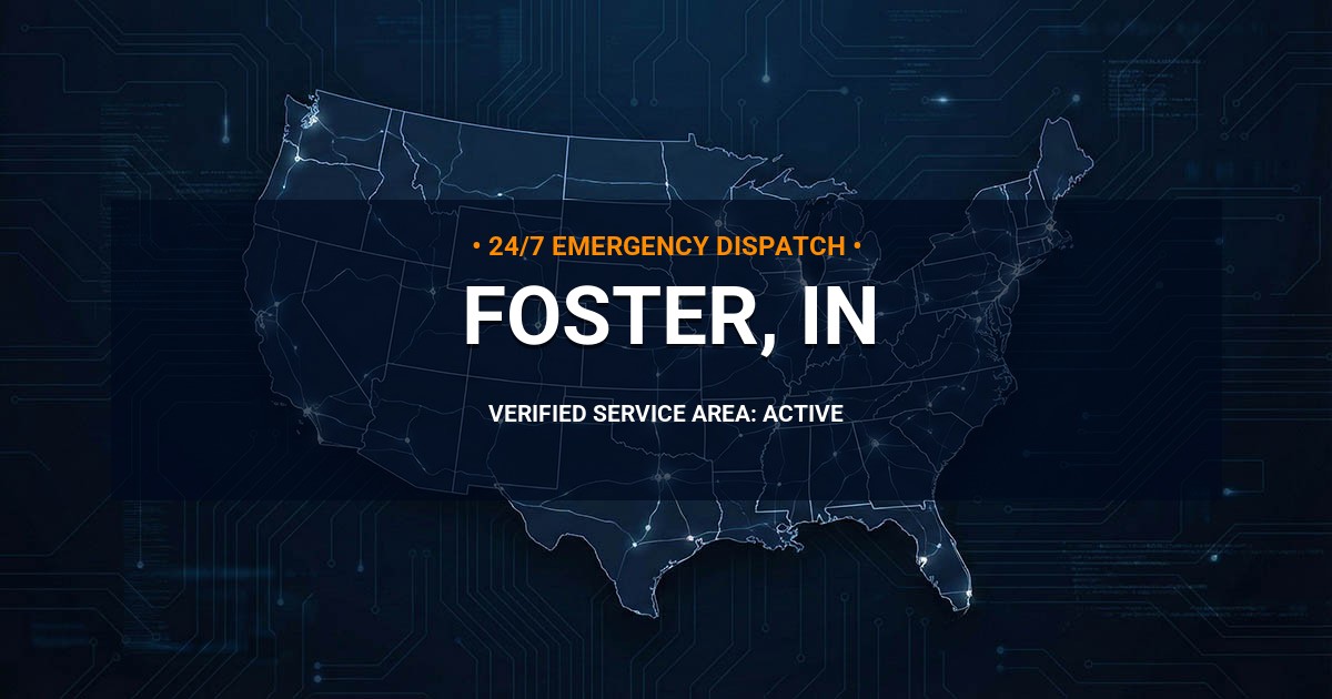 Emergency Plumbing Dispatch Map for Plumbing Services: Foster, IN