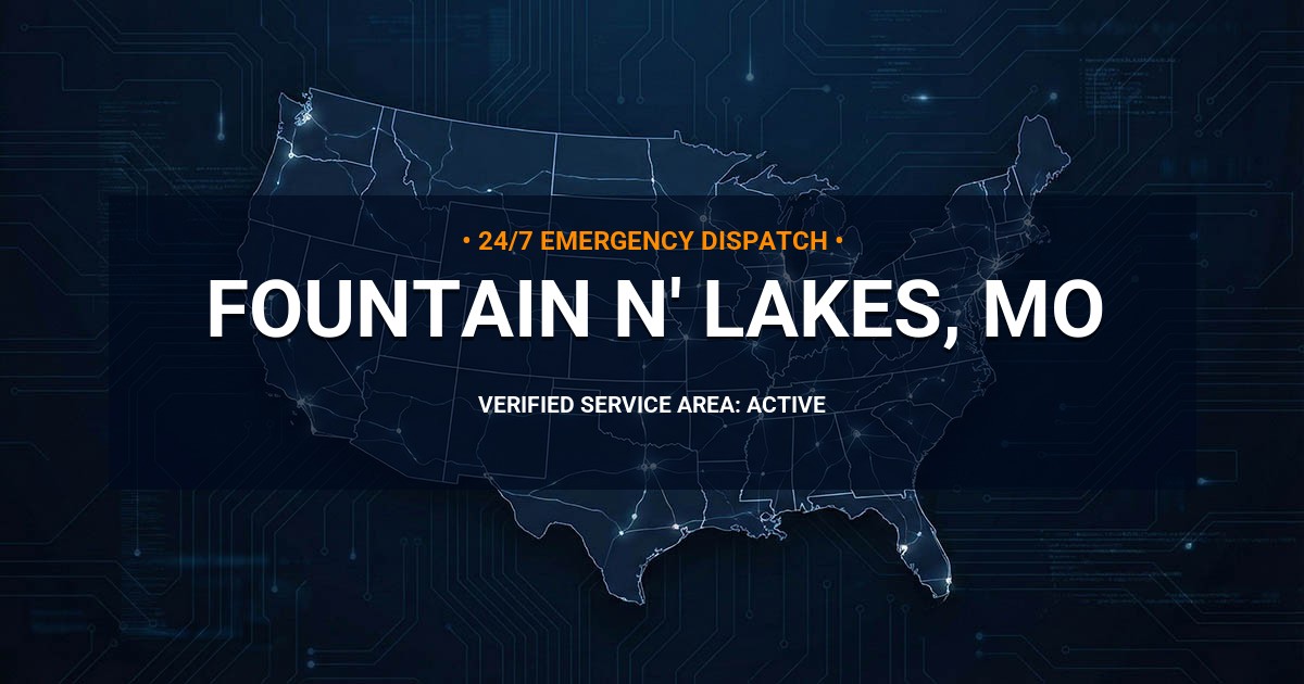 Emergency Plumbing Dispatch Map for Plumbing Services: Fountain N' Lakes, MO