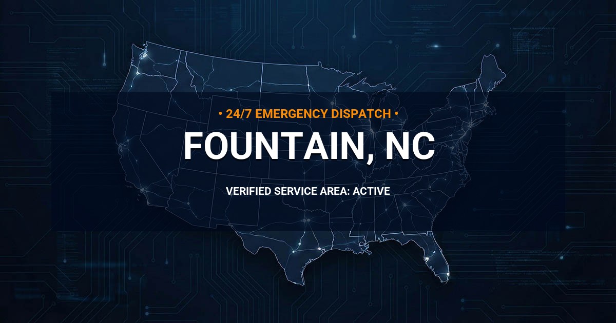 Emergency Plumbing Dispatch Map for Plumbing Services: Fountain, NC