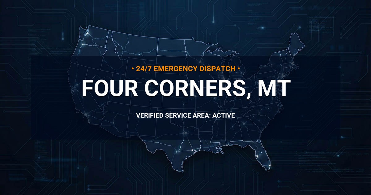 Emergency Plumbing Dispatch Map for Plumbing Services: Four Corners, MT