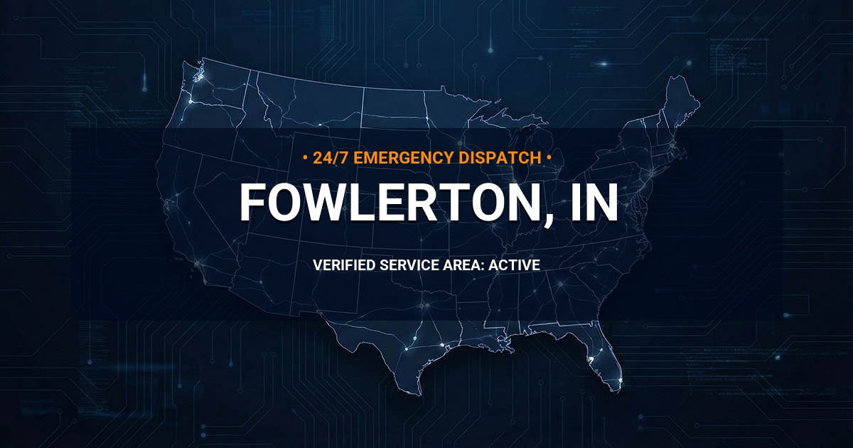 Emergency Plumbing Dispatch Map for Plumbing Services: Fowlerton, IN