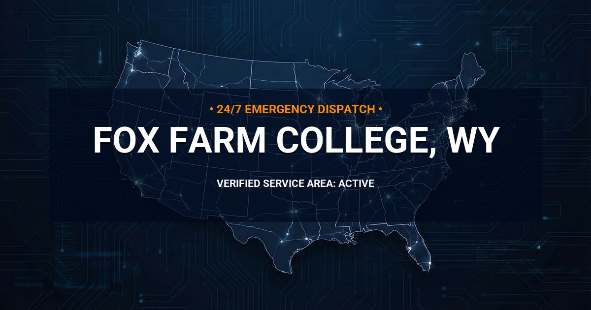 Emergency Plumbing Dispatch Map for Plumbing Services: Fox Farm-College, WY