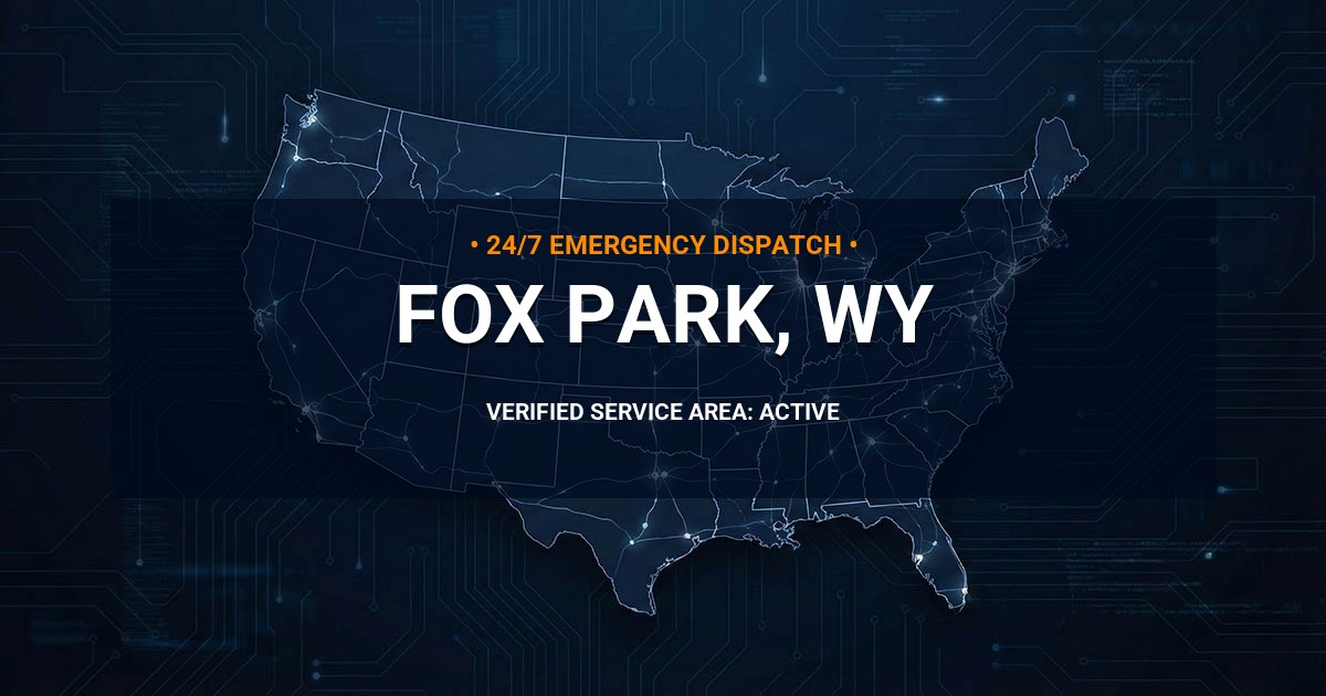 Emergency Plumbing Dispatch Map for Plumbing Services: Fox Park, WY