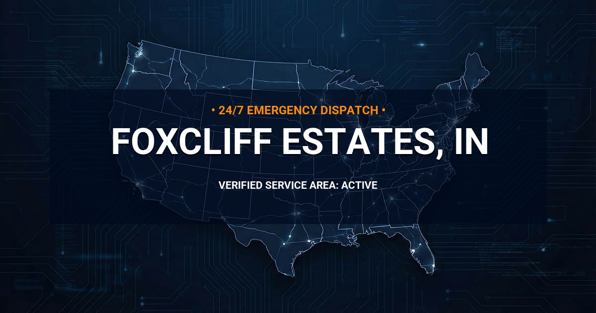 Emergency Plumbing Dispatch Map for Plumbing Services: Foxcliff Estates, IN
