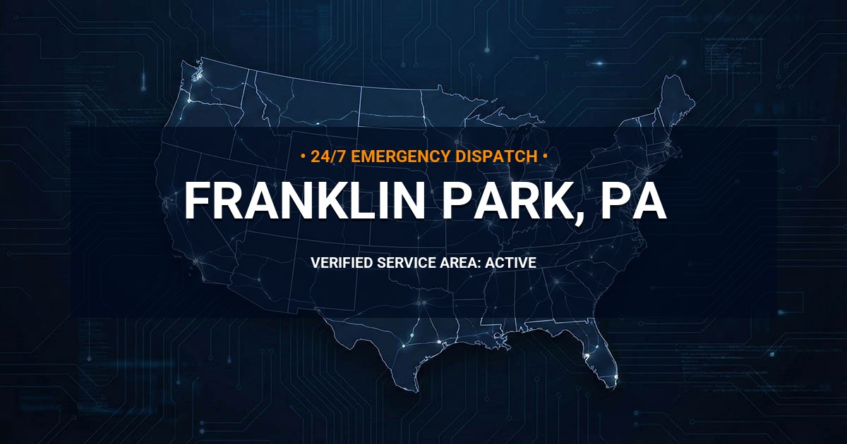 Emergency Plumbing Dispatch Map for Plumbing Services: Franklin Park, PA