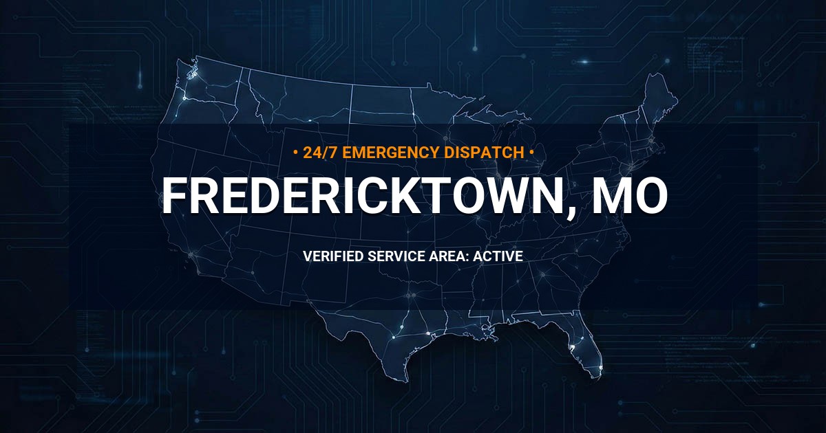 Emergency Plumbing Dispatch Map for Plumbing Services: Fredericktown, MO