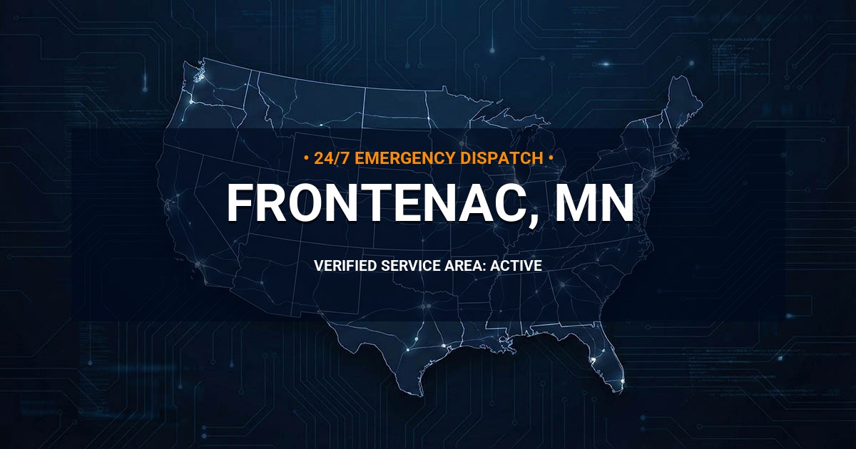 Emergency Plumbing Dispatch Map for Plumbing Services: Frontenac, MN