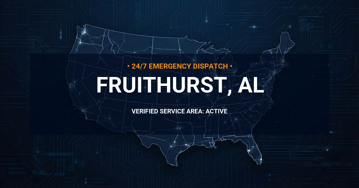 Emergency Plumbing Dispatch Map for Plumbing Services: Fruithurst, AL