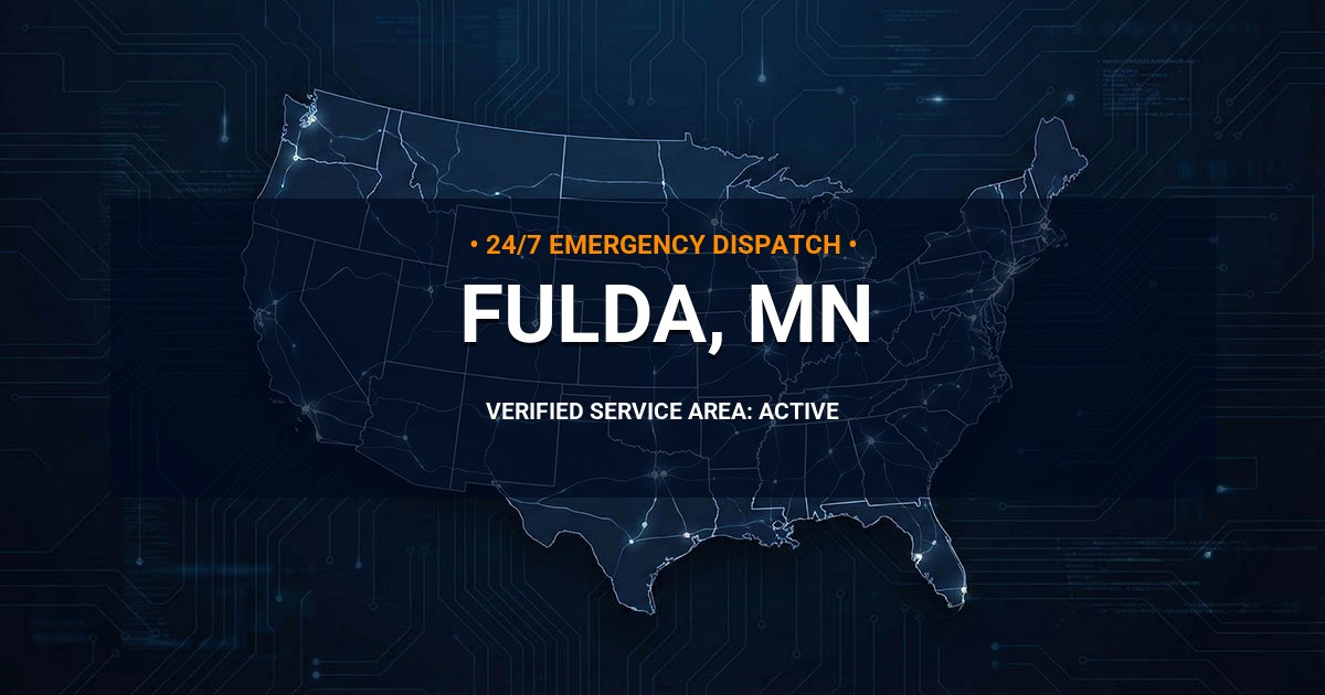 Emergency Plumbing Dispatch Map for Plumbing Services: Fulda, MN