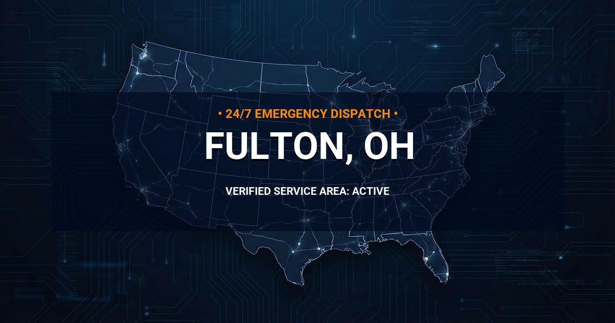 Emergency Plumbing Dispatch Map for Plumbing Services: Fulton, OH