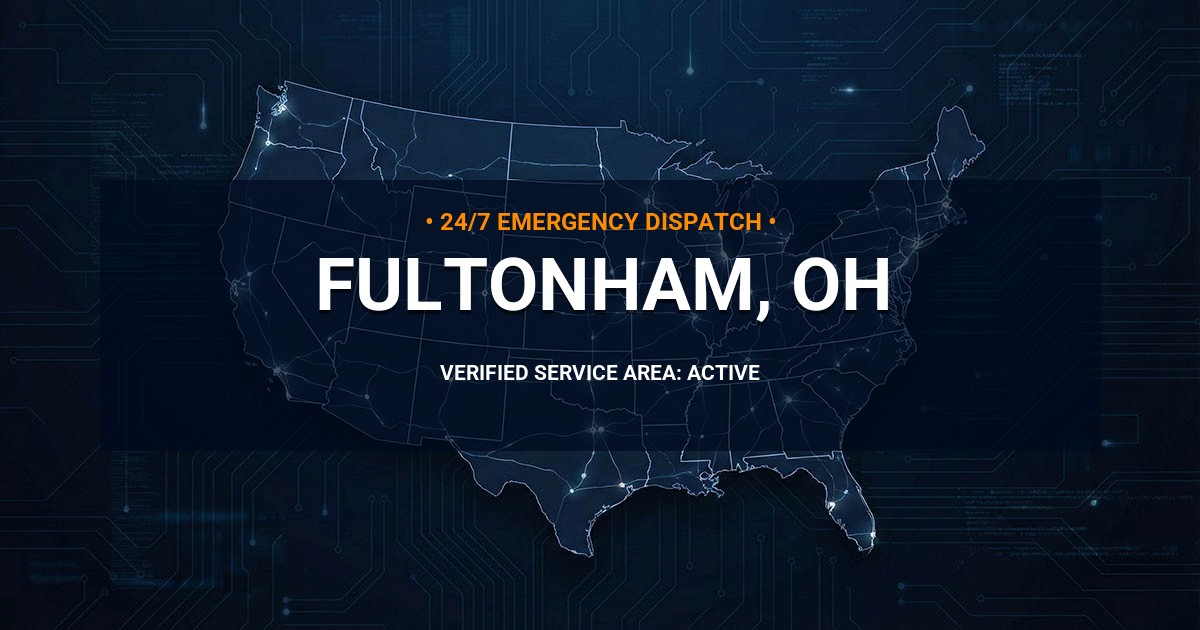 Emergency Plumbing Dispatch Map for Plumbing Services: Fultonham, OH